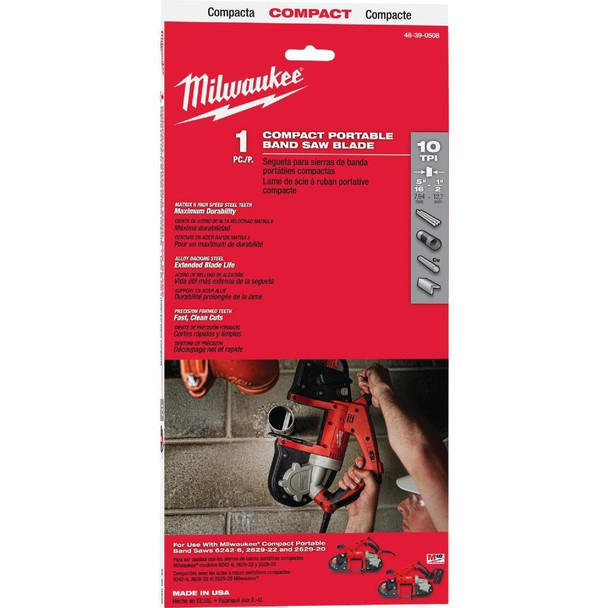 48-39-0508 Milwaukee 35-3/8 In. x 1/2 In. 10 TPI Compact Band Saw Blade