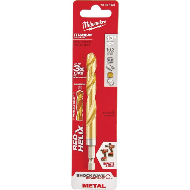 48-89-4623 Milwaukee SHOCKWAVE Impact Duty 13/32 In. Titanium Hex Shank Drill Bit