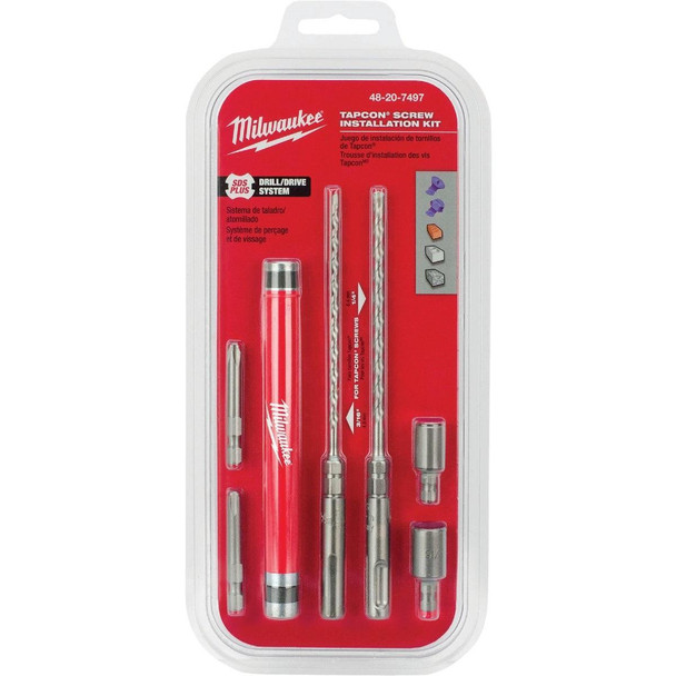 48-20-7497 Milwaukee SDS-PLUS Rotary Hammer Drill Bit Set (7-Piece)