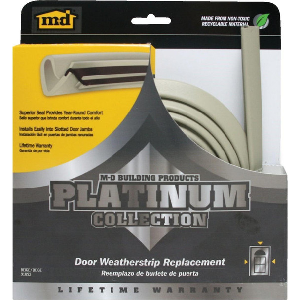 91892 M-D 84" Beige Door Jambs Weatherstrip Replacement