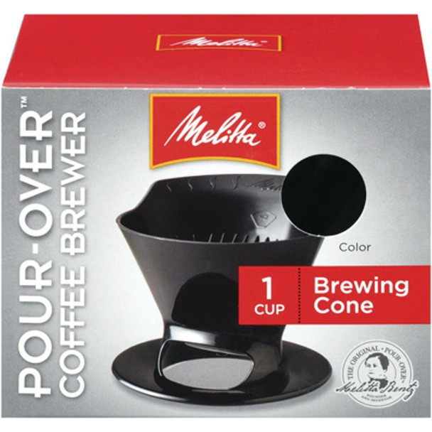 64007 Melitta Pour-Over Black 1 Cup Filter Cone Coffee Brewer