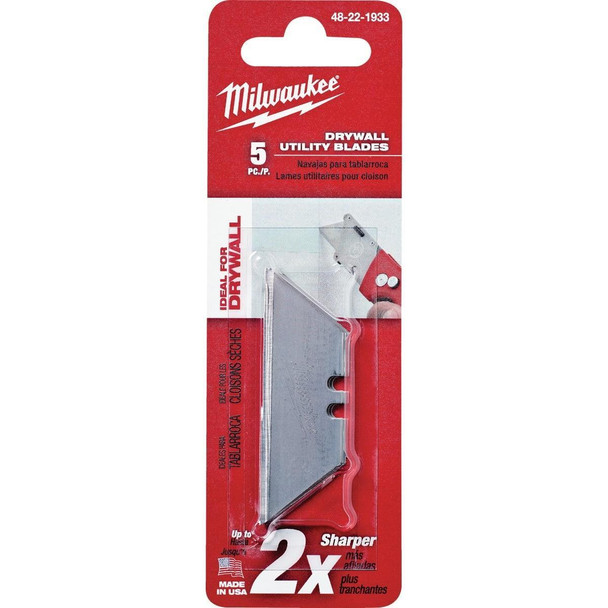 48-22-1933 Milwaukee Drywall 2-Point 2-3/8 In. Utility Knife Blade (5-Pack)