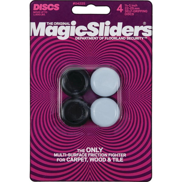 04225 Magic Sliders 7/8 In. Round Grip Tip Furniture Glide,(4-Pack)