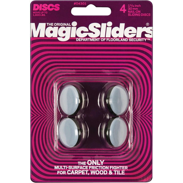 04301 Magic Sliders 1-3/16 In. Round Nail on Furniture Glide,(4-Pack)