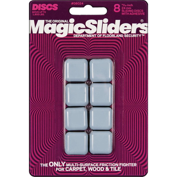 08024 Magic Sliders 15/16 In. Square Self Adhesive Furniture Glide,(8-Pack)
