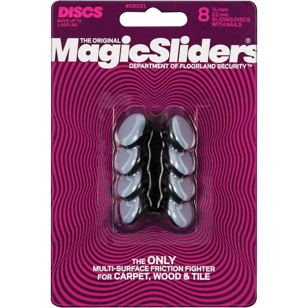 08221 Magic Sliders 7/8 In. Round Nail on Furniture Glide,(8-Pack)