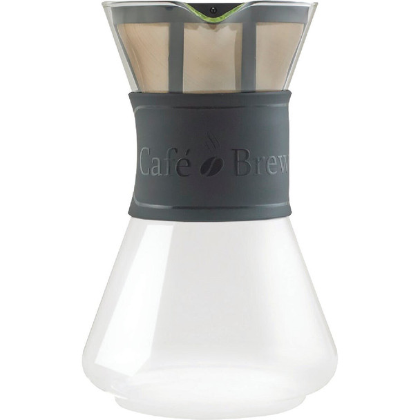 1-PO108-BL-2 Medelco Cafe Brew 8 Cup Glass Pour-Over Coffee Maker