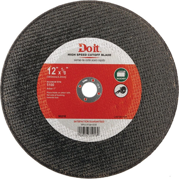 973810DB Type 1 12 In. x 1/8 In. x 1 In. Masonry Cut-Off Wheel