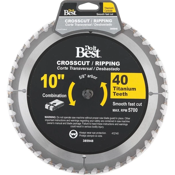 415771DB Professional 10 In. 40-Tooth Crosscut/Ripping Circular Saw Blade