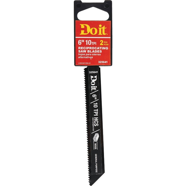 822481DB 6 In. 10 TPI Wood Reciprocating Saw Blade (2-Pack)