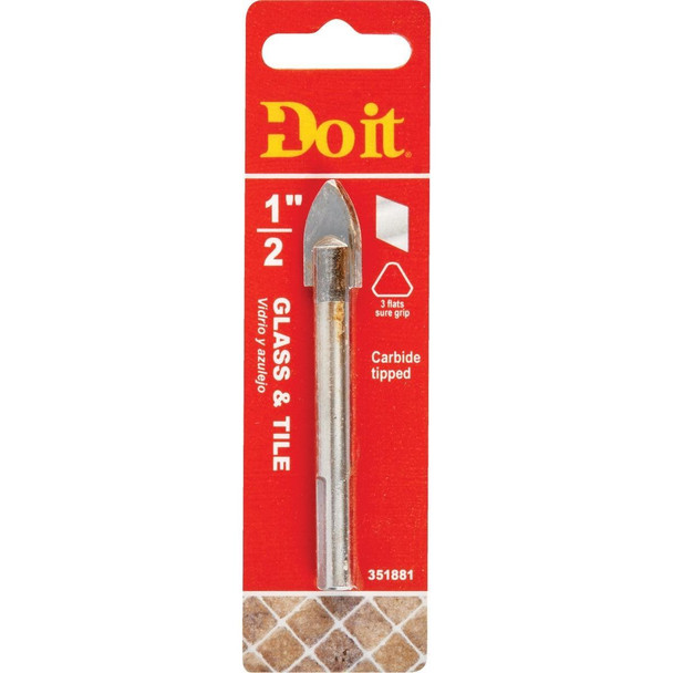 263601DB 1/2 In. x 3-3/4 In. Carbide Glass & Tile Drill Bit