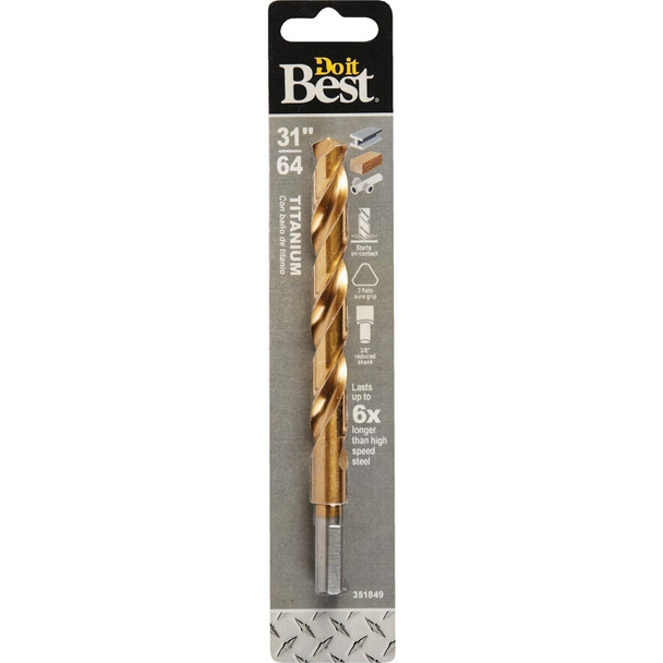 221281DB 31/64 In. Titanium Drill Bit