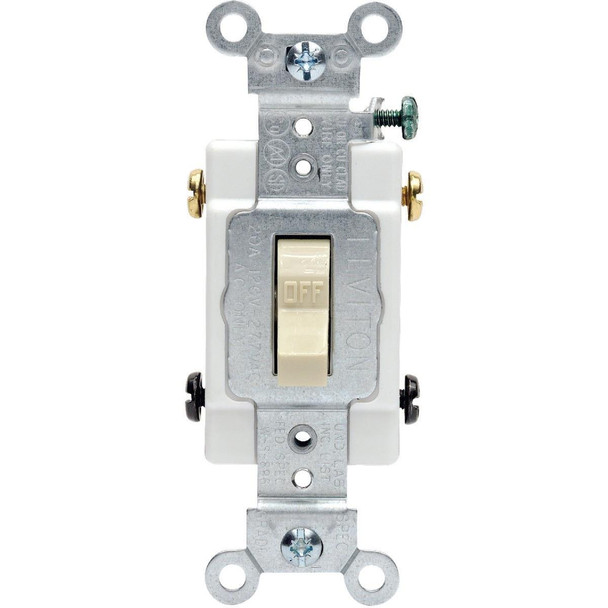 S07-CS220-2IS Leviton Toggle Ivory 20A Grounded Quiet Double Pole Switch