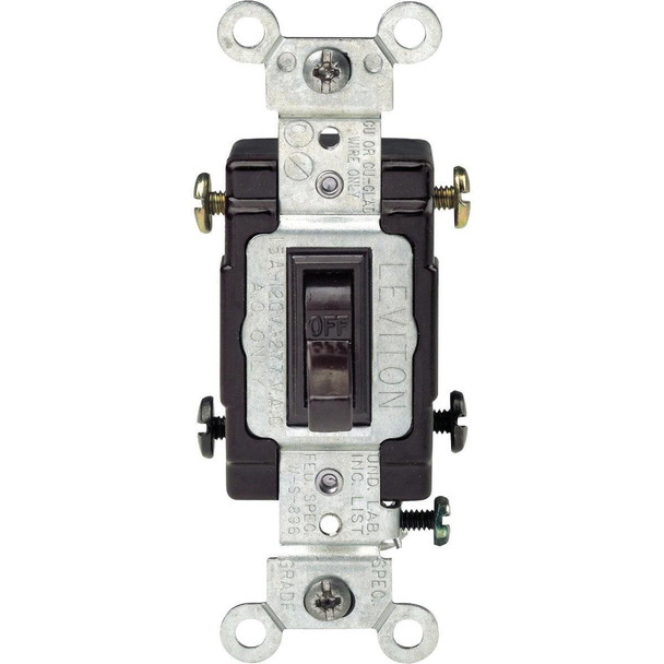 S09-CS220-02S Leviton Toggle Brown 20A Grounded Quiet Double Pole Switch