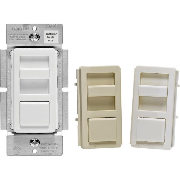 R60-IPL06-10M Leviton Decora CFL/LED White/Ivory/Light Almond Color Change Kit Slide Dimmer Switch