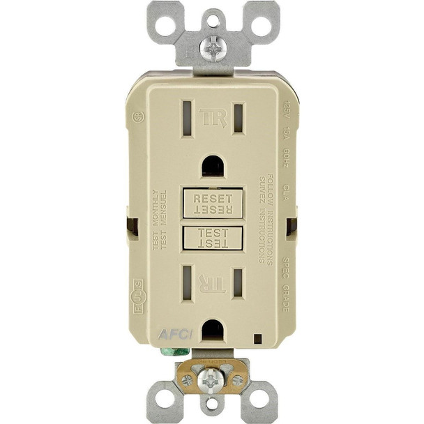 R31-AFTR1-0KI Leviton SmartLockPro 15A Ivory Arc Fault 5-15R Duplex Outlet