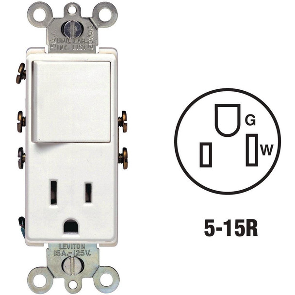 S02-5625-W Leviton White 15A Switch & Outlet