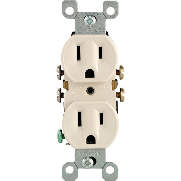 M26-05320-TMP Leviton 15A Light Almond Shallow Grounded 5-15R Duplex Outlet (10-Pack)