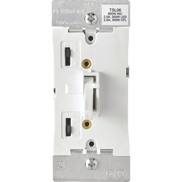 R12-TSL06-1KW Leviton Incandescent/Halogen/LED/CFL White Slide Dimmer Switch