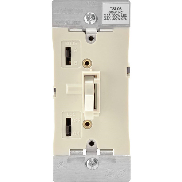 R18-TSL06-1KT Leviton Incandescent/Halogen/LED/CFL Light Almond Slide Dimmer Switch