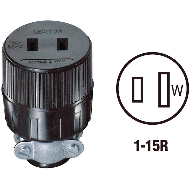 C30-00612-000 15A 125V 2-Wire 2-Pole Round Cord Connector