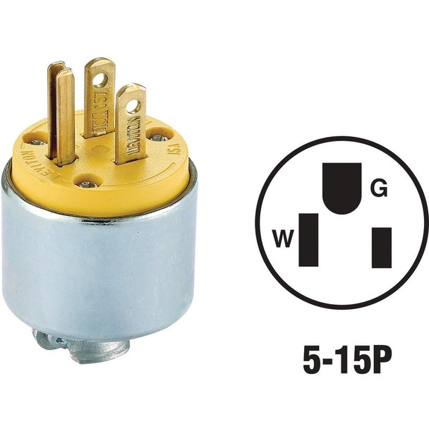 C30-515PA-000 15A 125V 3-Wire 2-Pole Armored Cord Plug
