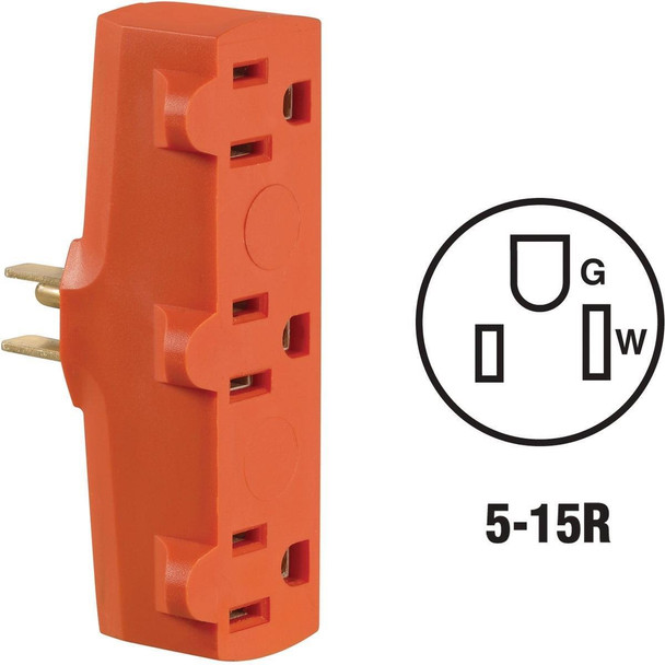 C40-00699-000 Orange 15A 3-Outlet Tap
