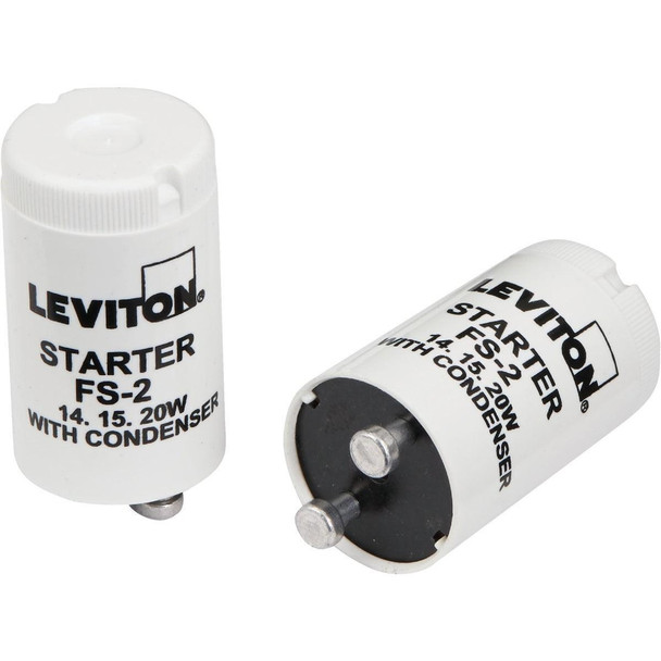 C22-12409-000 Leviton 14W/15W/20W 2-Pin T8 FS-2 Fluorescent Starter (2-Pack)