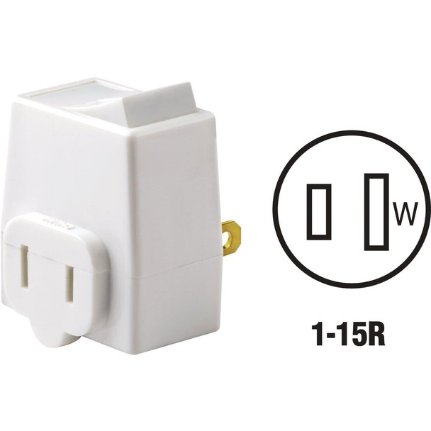 C28-01469-00W Leviton White 13A Plug-In Switch Adapter