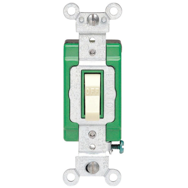 15130322I Leviton Toggle Ivory 30A Grounded Quiet Double Pole Switch
