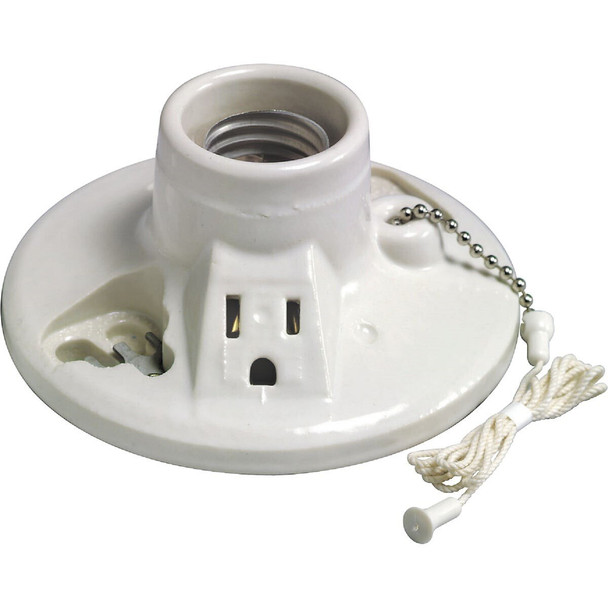 014-09726-00C Leviton White Porcelain Incandescent Lampholder
