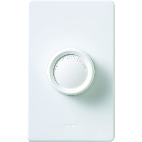 FSQ-2FH-DK Lutron Ivory/White 3-Speed Single-Pole Rotary Fan Control Switch
