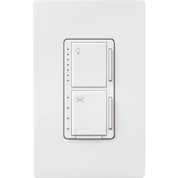 MACL-LFQH-WH Lutron Maestro White Dimmer & Fan Control Switch