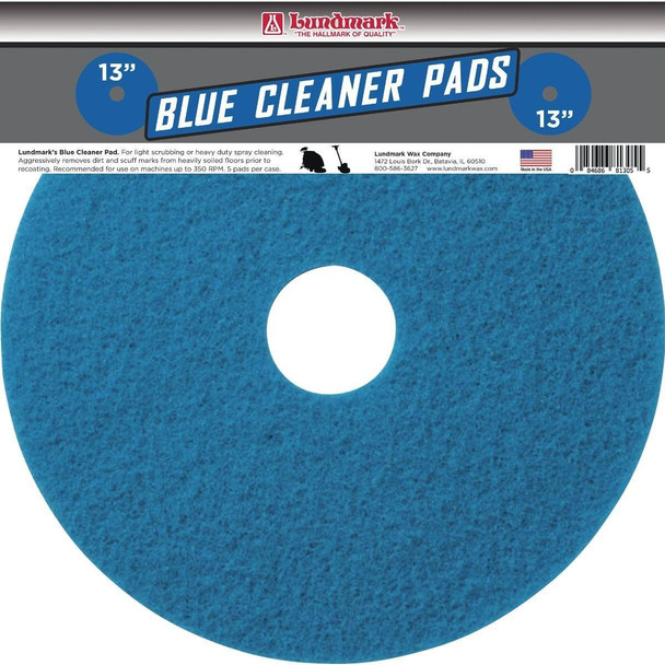 TKL13BL Lundmark 13 In. Abrasive Blue Polishing Pad (5-Pack)