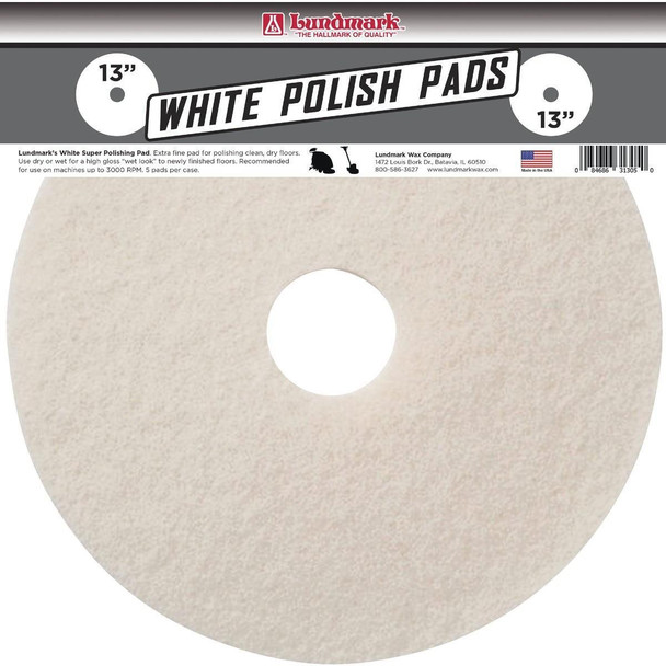 TKL13W Lundmark 13 In. White 175 to 300 RPM Buffing Pad (5-Pack)