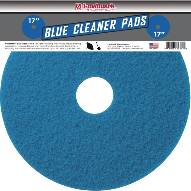 TKL17BL Lundmark 17 In. Abrasive Blue Polishing Pad (5-Pack)