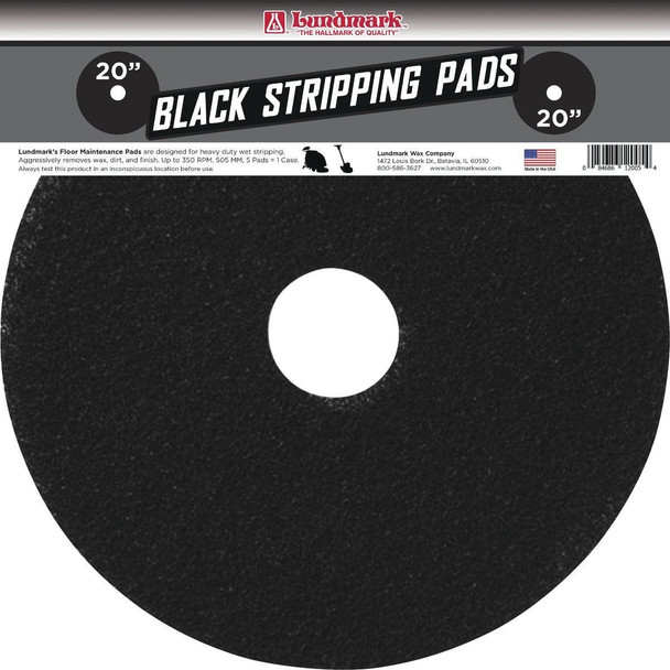 TKL20B Lundmark 20 In. Thick Line Black Stripping Pad (5-Pack)