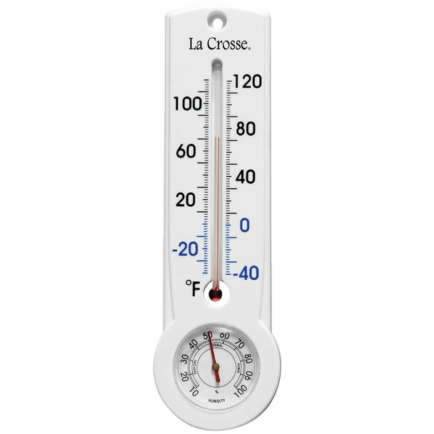 204-109 La Crosse Technology Fahrenheit & Celsius Analog -40 to 120 F; -40 to 50 C Hygrometer & Thermometer