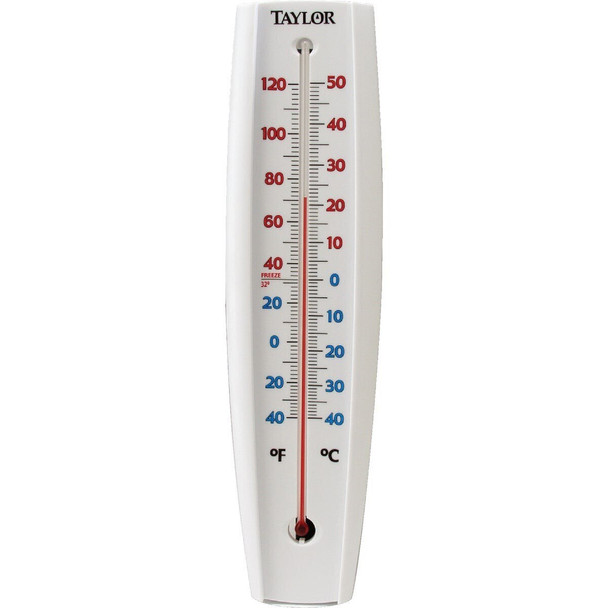 5109 Taylor 3-1/4" W x 14-1/2" H Rustproof Tube Indoor & Outdoor Thermometer