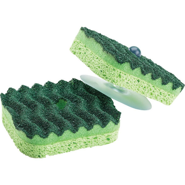 2106 Libman 3.5 In. x 3.5 In. Green Scrub Sponge (2-Count)