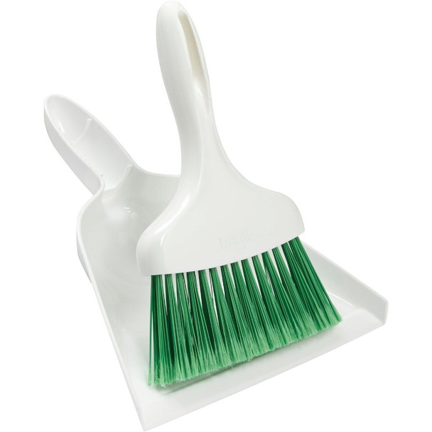 1031 Libman 7 In. Poly Whisk Broom with Dust Pan, Green Bristles