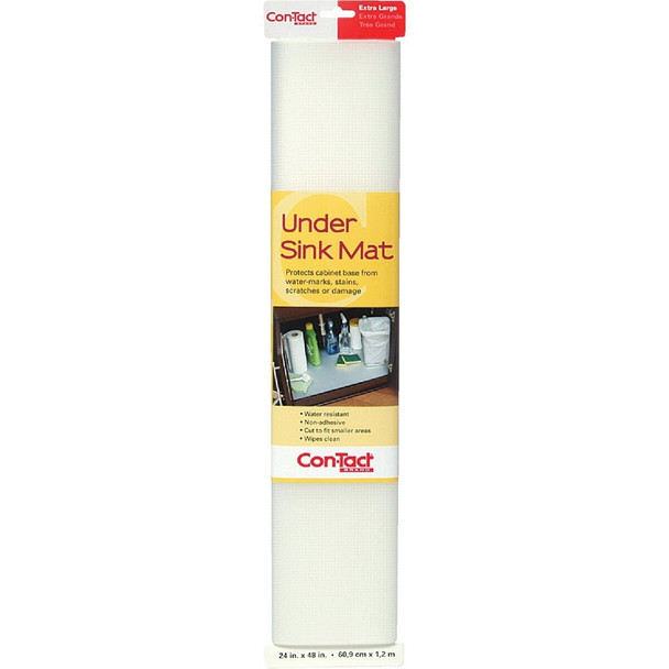 KTCH-CUSM01-06 Con-Tact 24 In. x 4 Ft. Clear Under Sink Mat Non-Adhesive Shelf Liner