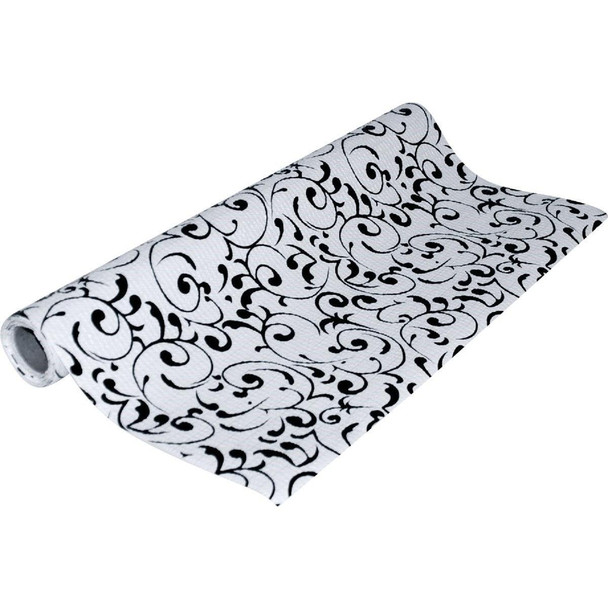 04F-C7HR6-01 Con-Tact Grip Print 18 In. x 4 Ft. Black Non-Adhesive Shelf Liner