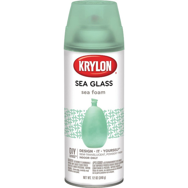 K09055007 Krylon 12 Oz. Frosted Sea Glass Finish Spray Paint, Sea Foam