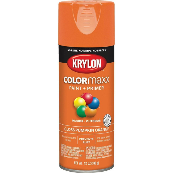 K05532007 Krylon ColorMaxx 12 Oz. Gloss Spray Paint, Pumpkin Orange