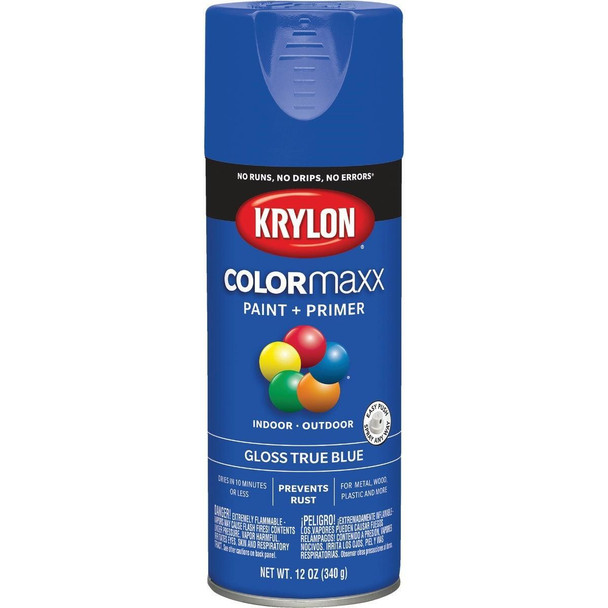 K05543007 Krylon ColorMaxx 12 Oz. Gloss Spray Paint, True Blue