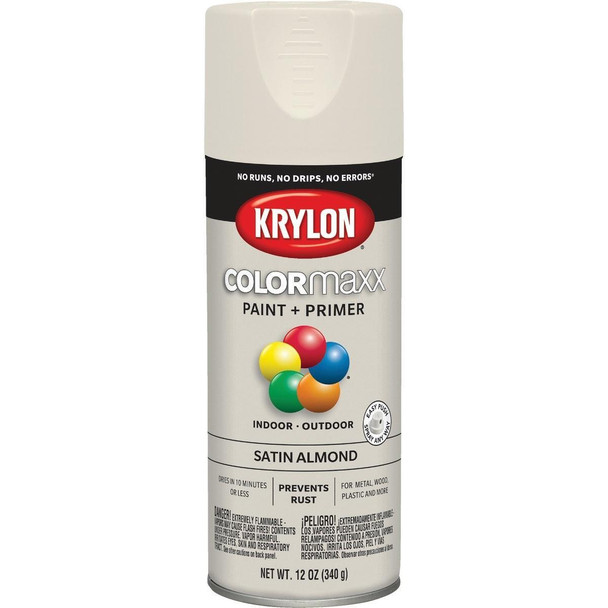 K05554007 Krylon ColorMaxx 12 Oz. Satin Spray Paint, Almond