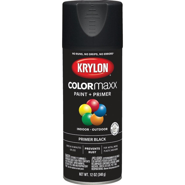K05581007 Krylon ColorMaxx Black 12 Oz. All-Purpose Spray Paint Primer
