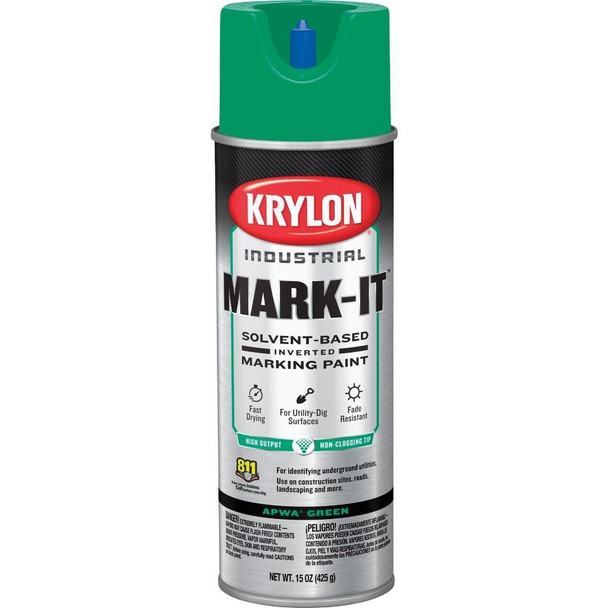 730408 Krylon Mark-It 730408 Industrial SB APWA Green Inverted Marking Paint