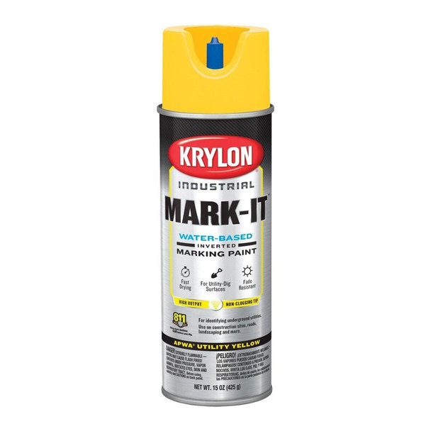 731708 Krylon Mark-It 731708 Industrial WB APWA Utility Yellow Inverted Marking Paint